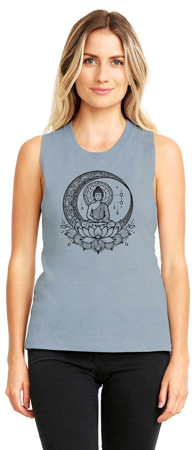 Thumbnail: "Mediation Bliss" Lotus Flower Peaceful Festival Muscle Tank