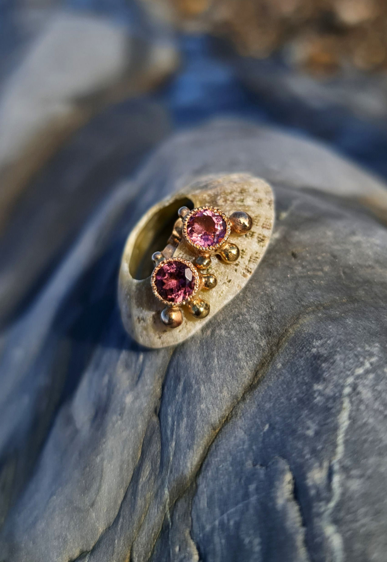 Pink Tourmaline Ear blobs