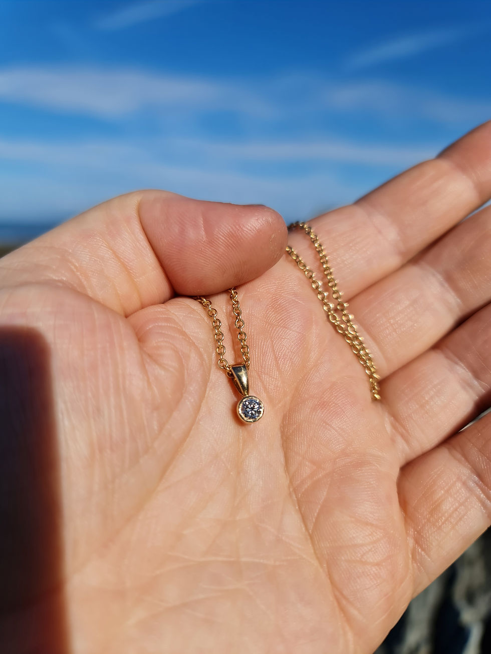 Thumbnail: Single Diamond Pendant 4mm