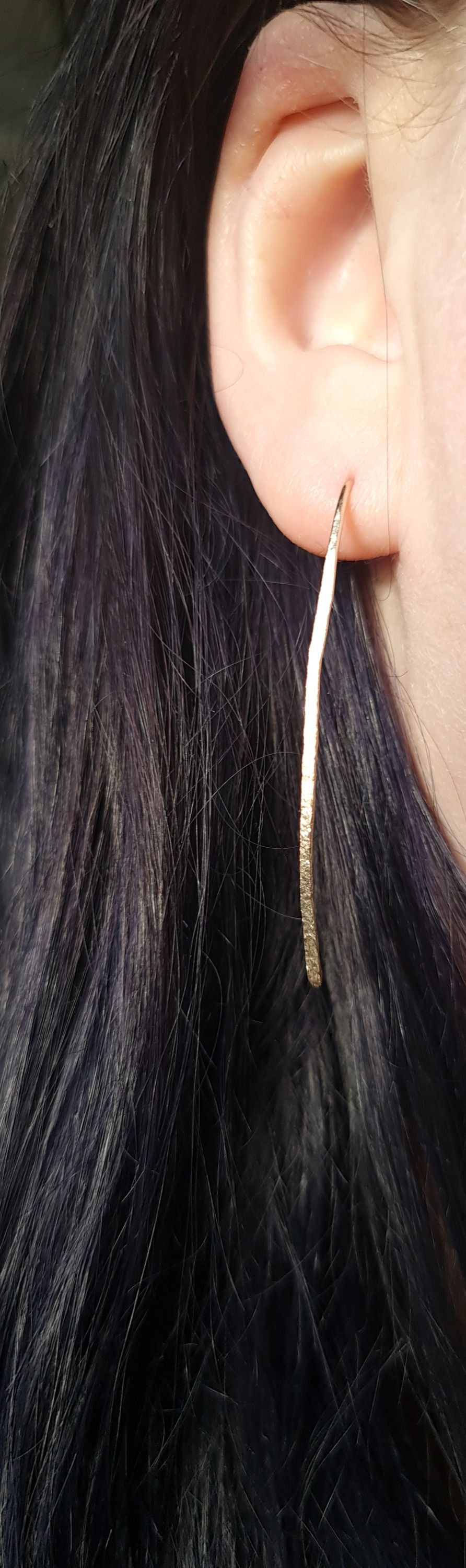 Thumbnail: 9ct stem earrings - long