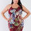 Thumbnail: Plus Size Criss-cross Open Back Mini Floral Print Dress