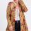 Thumbnail: Plus Size Flower Print Pocket Flower Print Hacci Cardigan