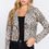 Thumbnail: Leopard Print Faux Suede Biker Jacket    
