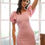 Thumbnail: Knit Short Balloon Sleeve Bodycon Mini Dress