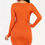 Thumbnail: U-neck long sleeve ruched bodycon mini dress