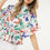 Thumbnail: Floral Print Short Sleeve Top With Waist Tie