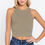 Thumbnail: Halter Neck Rib Crop Tank Top