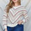 Thumbnail: Plus Stripe Knit Cotton Blend Long Sleeve Top