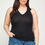Thumbnail: Plus Size, Solid Ribbed Knit Polo Sleeveless Top