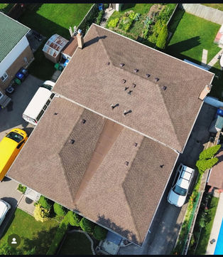 Asphalt shingle roof replacement on a two-storey home in Mississauga.