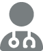An Icon of a person with a stethoscope draped over their shoulders.