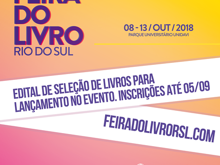 Feira do Livro de Rio do Sul abre edital de seleção de livros para lançamento