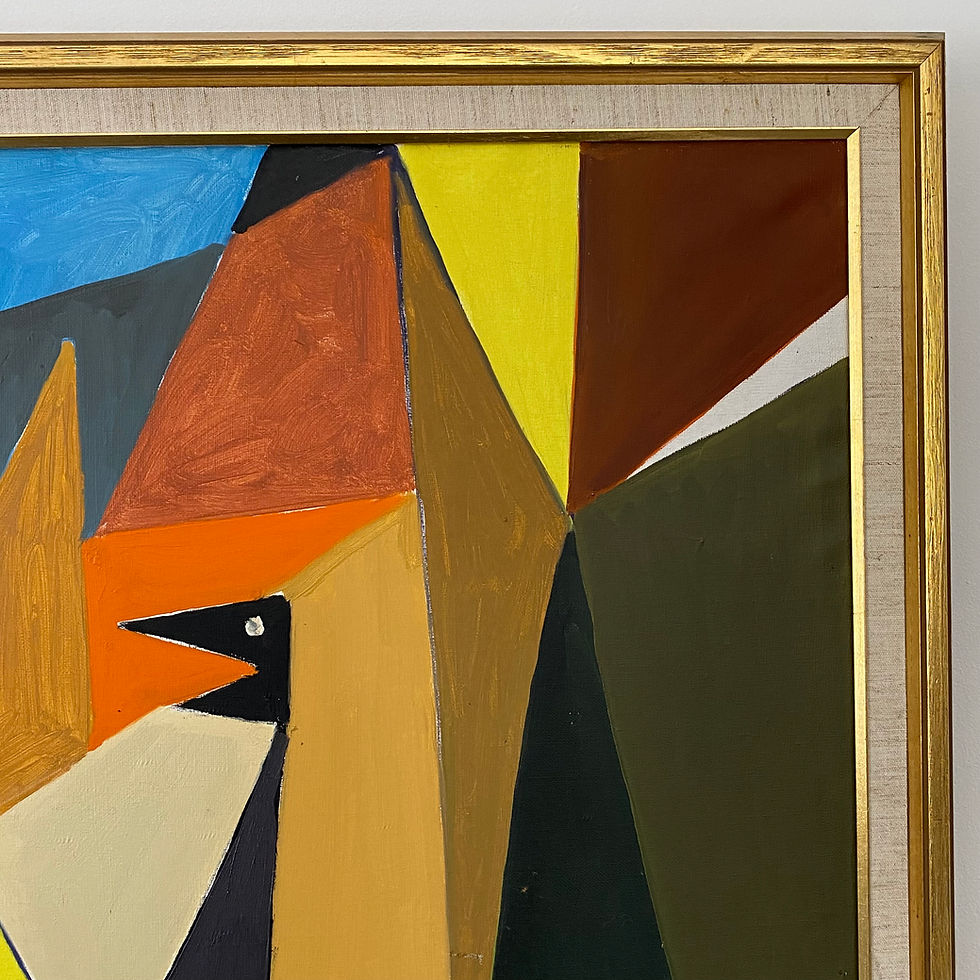 Thumbnail: Large Swedish Mid-Century Abstract Painting by Hans Walter Sundberg