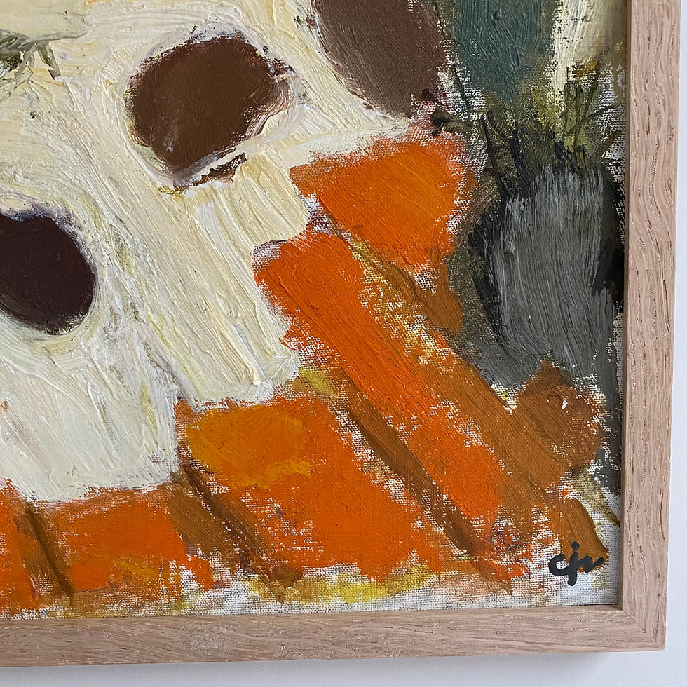 A vibrant Swedish mid-century abstract landscape painting titled 'Kvarnforsen'