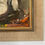 Thumbnail: Mid-century Swedish painting of reclining nude female in original woven frame