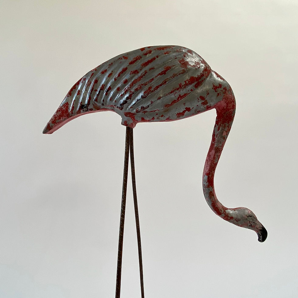 Thumbnail: Fabulous pair of 1950’s cast aluminium lawn flamingos