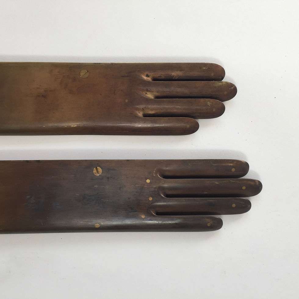 Thumbnail: Pair of French Sculptural Brass Glove Moulds