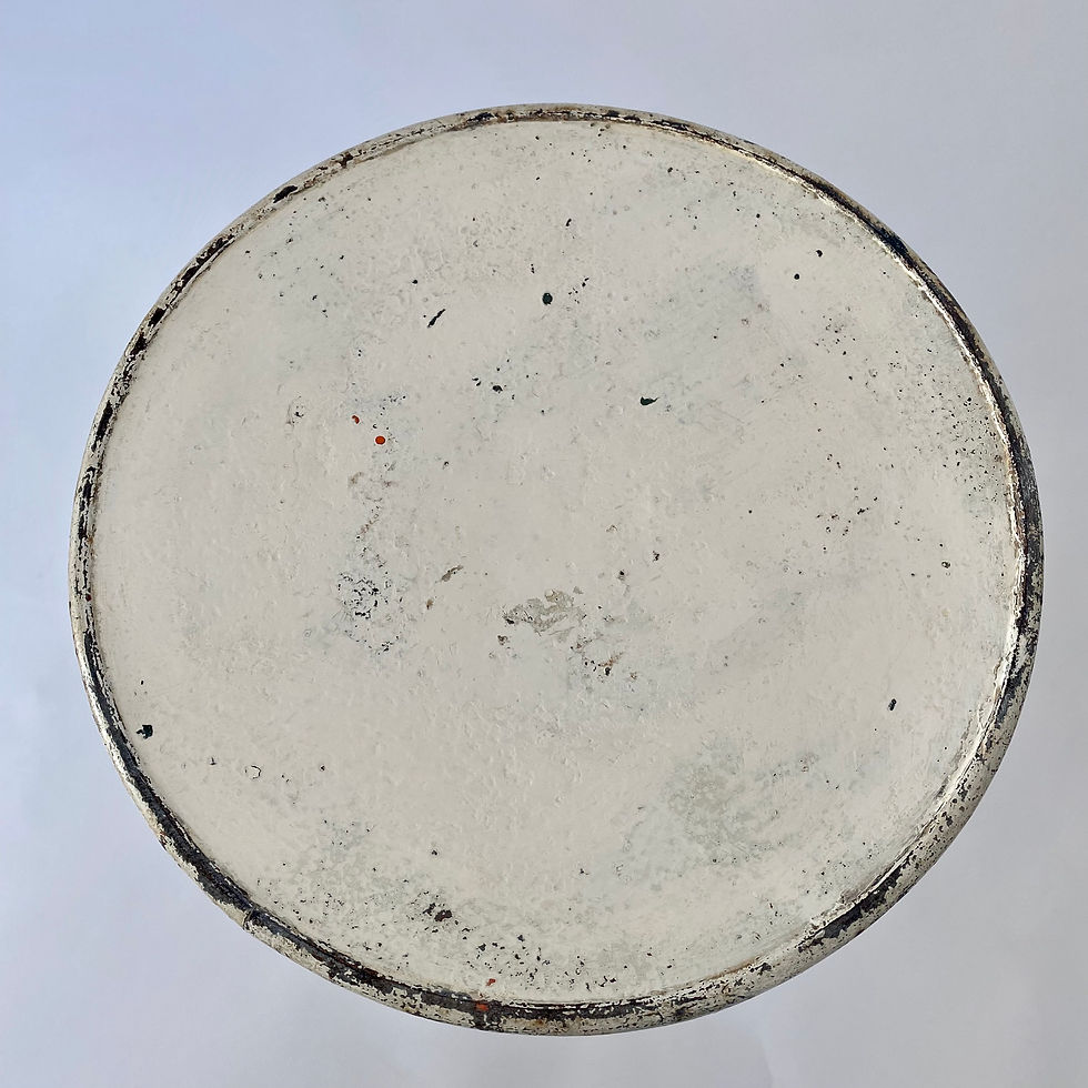 Thumbnail: Antique petite white Arras bistro table with ornate wrought iron scroll design