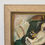 Thumbnail: Mid-century Swedish painting of reclining nude female in original woven frame