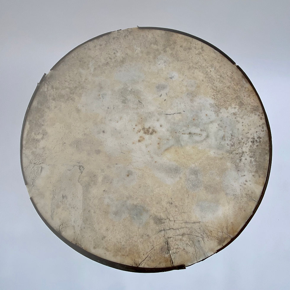 Thumbnail: French marble top bistro table a wonderful patina of old green and blue paint layers.