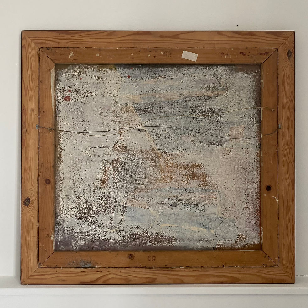 Thumbnail: Verso of expressive mid-century abstract painting by Valter Gibson