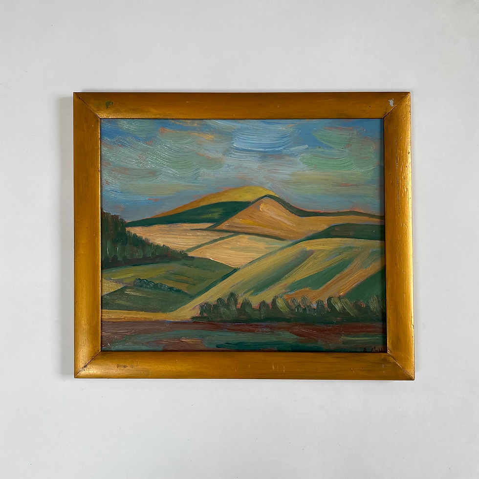 Danish Naive Summer Landscape Painting - ANDERS GUDMUNDSEN-HOLMGREEN (1892-1967)