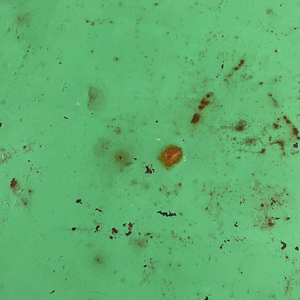 Thumbnail: Large, vintage French folding metal garden table in a fabulous shade of old green paint