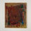 Thumbnail: Danish mid-century abstract oil painting with strong red flourishes and accents of yellow, green and blue.