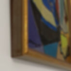 Thumbnail: Mid-century cubist still-life painting of jug and fruit by Hjalmar Ekberg