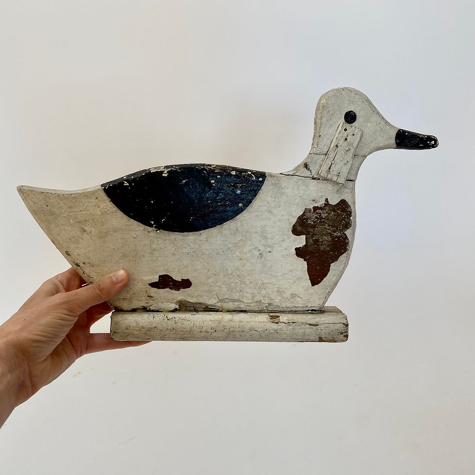 Thumbnail: English 1930s Fairground Folk Art Wooden Knockdown Duck