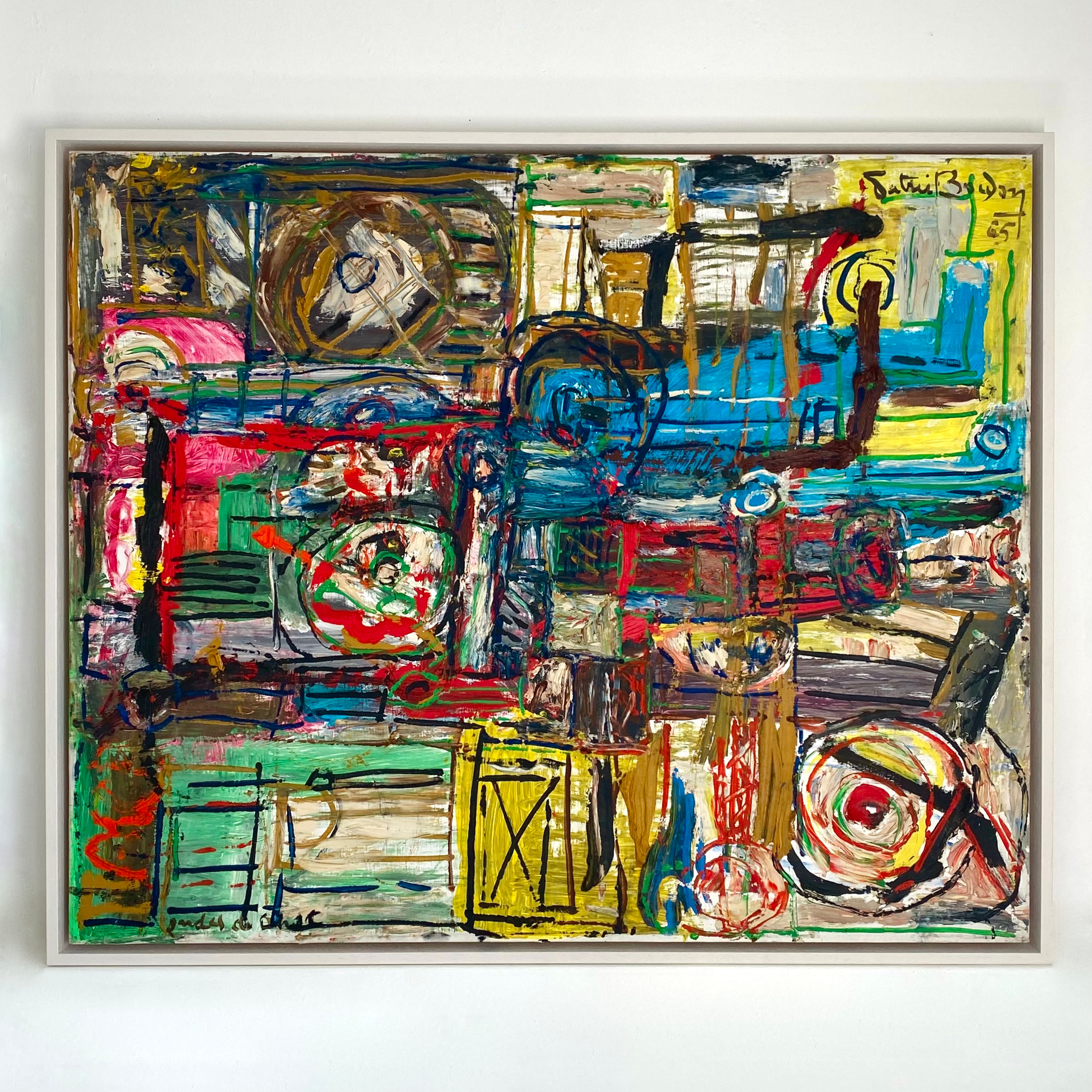 French Mid-Century Abstract Painting by Patrick Boudon