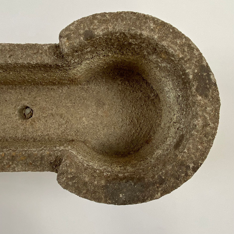 Thumbnail: Swiss mid-century footed concrete planter in brutalist style, made from rough textured concrete.