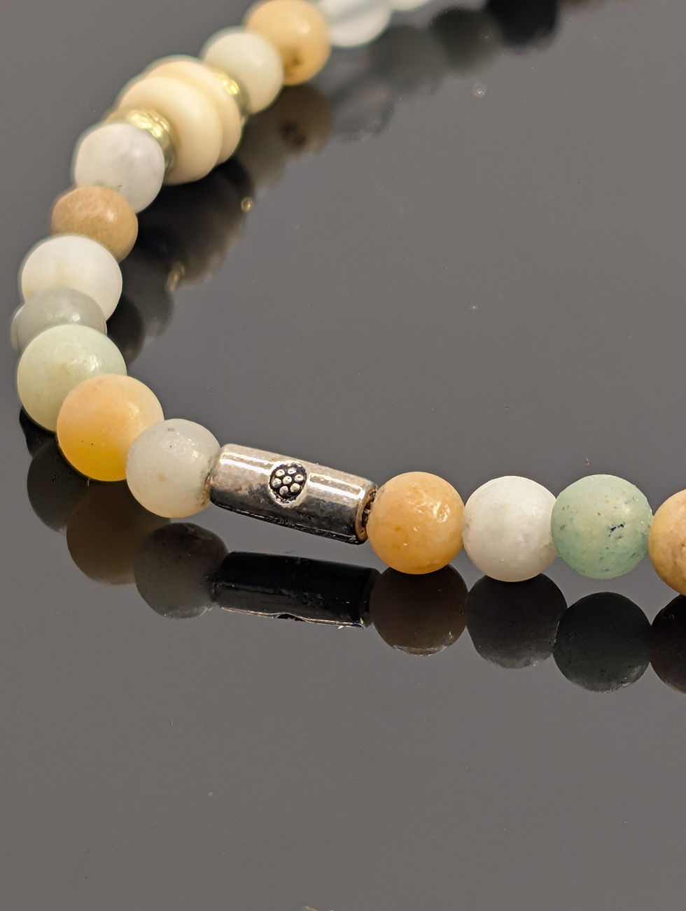 Thumbnail: Amazonite + Bone - Charm Edition Karma Bracelet 