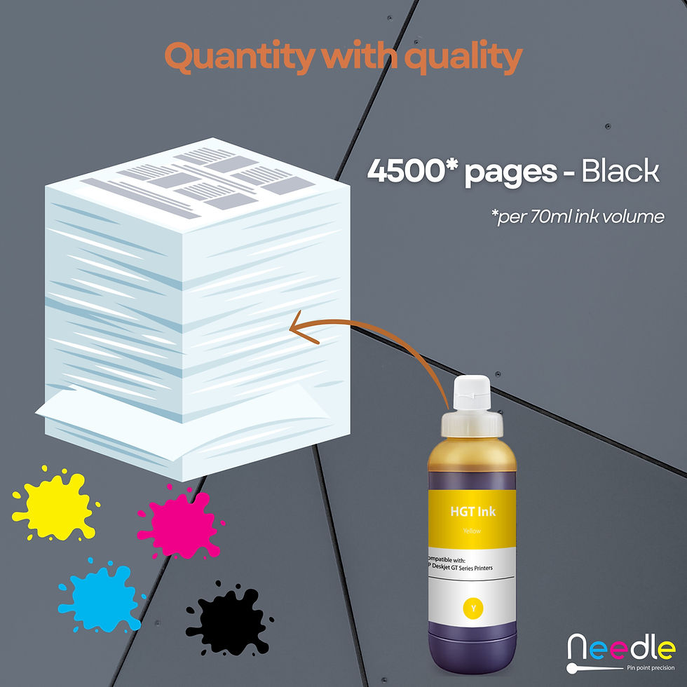 Thumbnail: Needle High Yield HP GT51/52  1 LTR  (YELLOW) Inktank Refill ink