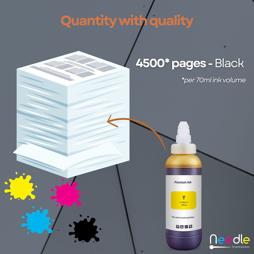 Thumbnail: Needle High Yield CN-G790  1 x 500ML  (Yellow) Inktank Refill ink