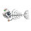 Thumbnail: bushchook sticker decal for surfboard art weirdo fish skeleton