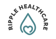 Ripple Healthcare logo. A love heart inside a water drop