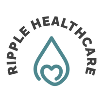 Ripple Healthcare logo. A love heart inside a water drop.