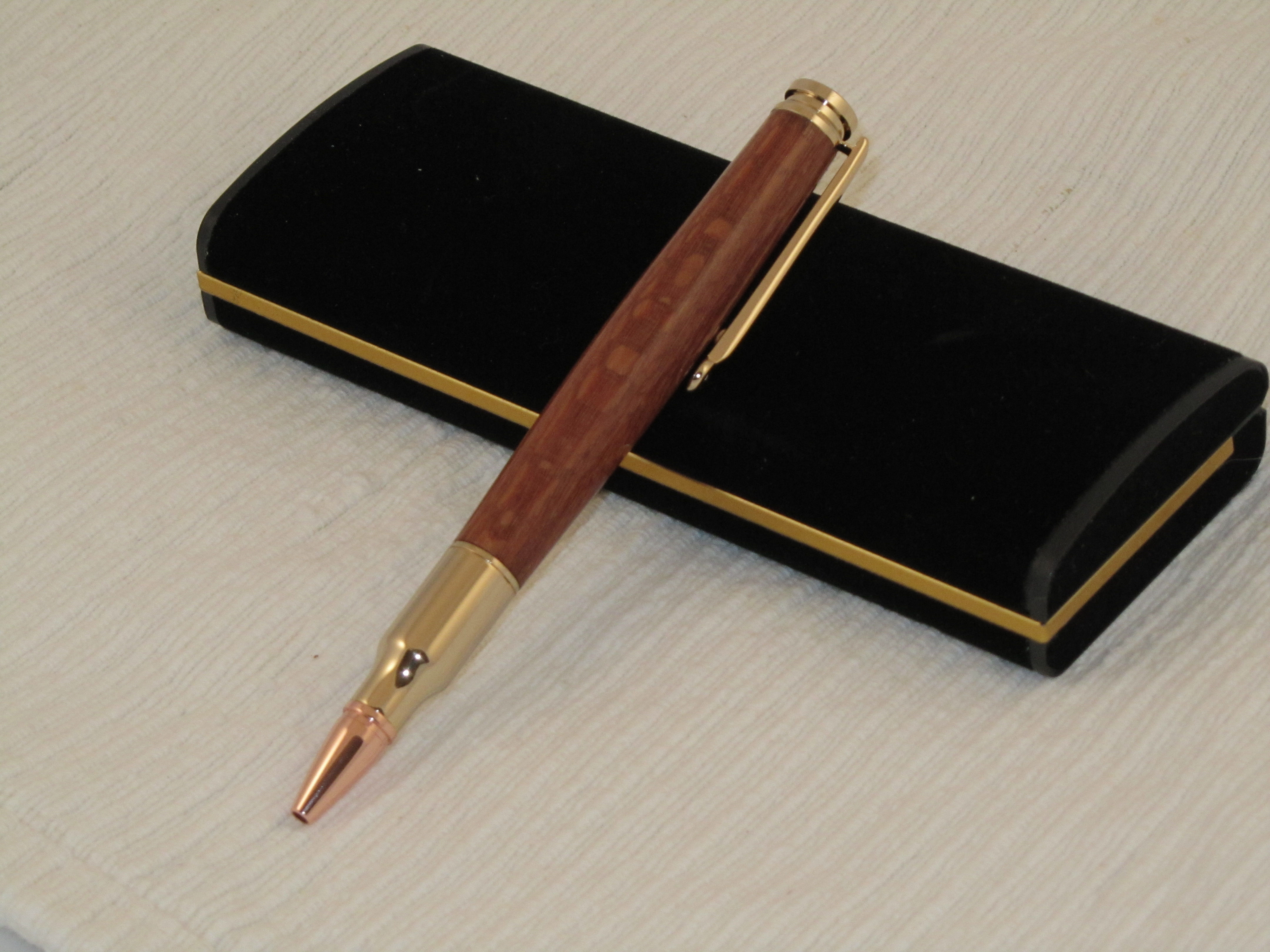 Long Barrel, Lacewood, Gold with Copper Hardware