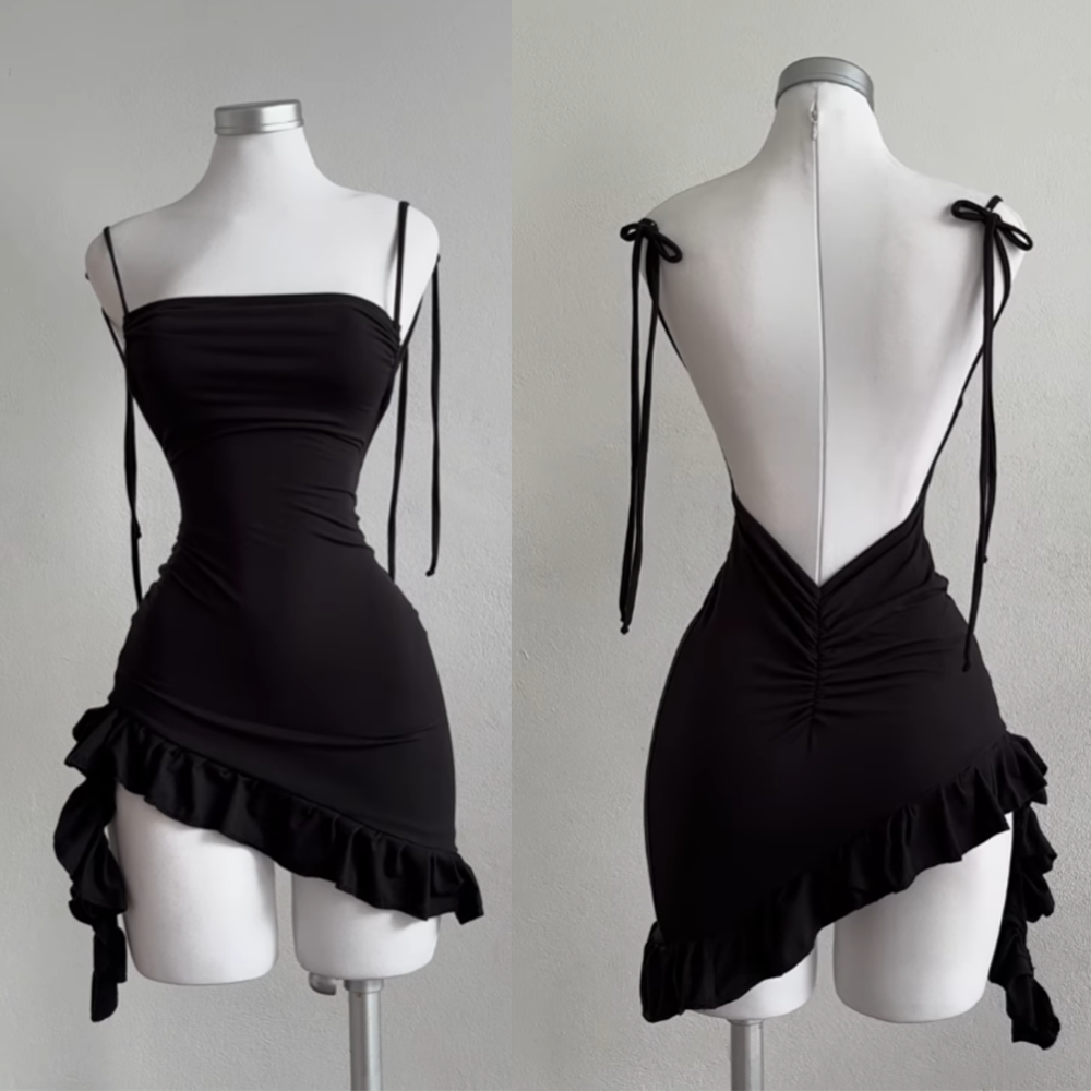 2026 Sexy Sleelveless Backless Mini Dress Women Summer Europe America Lace Up Bo