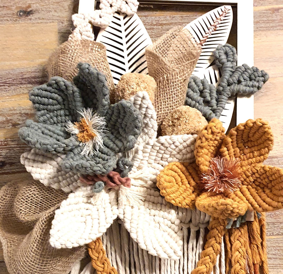 Assorted macrame flowers