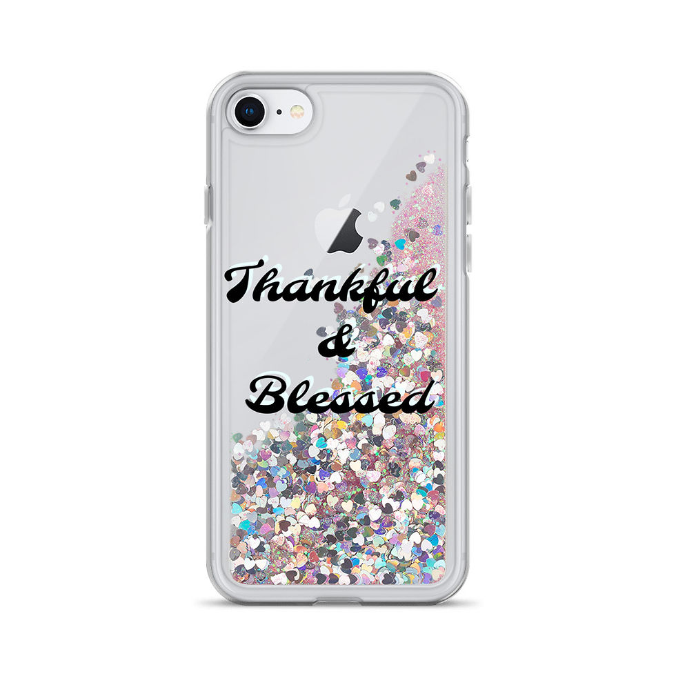 Thumbnail: Thankful & Blessed Liquid Glitter Phone Case