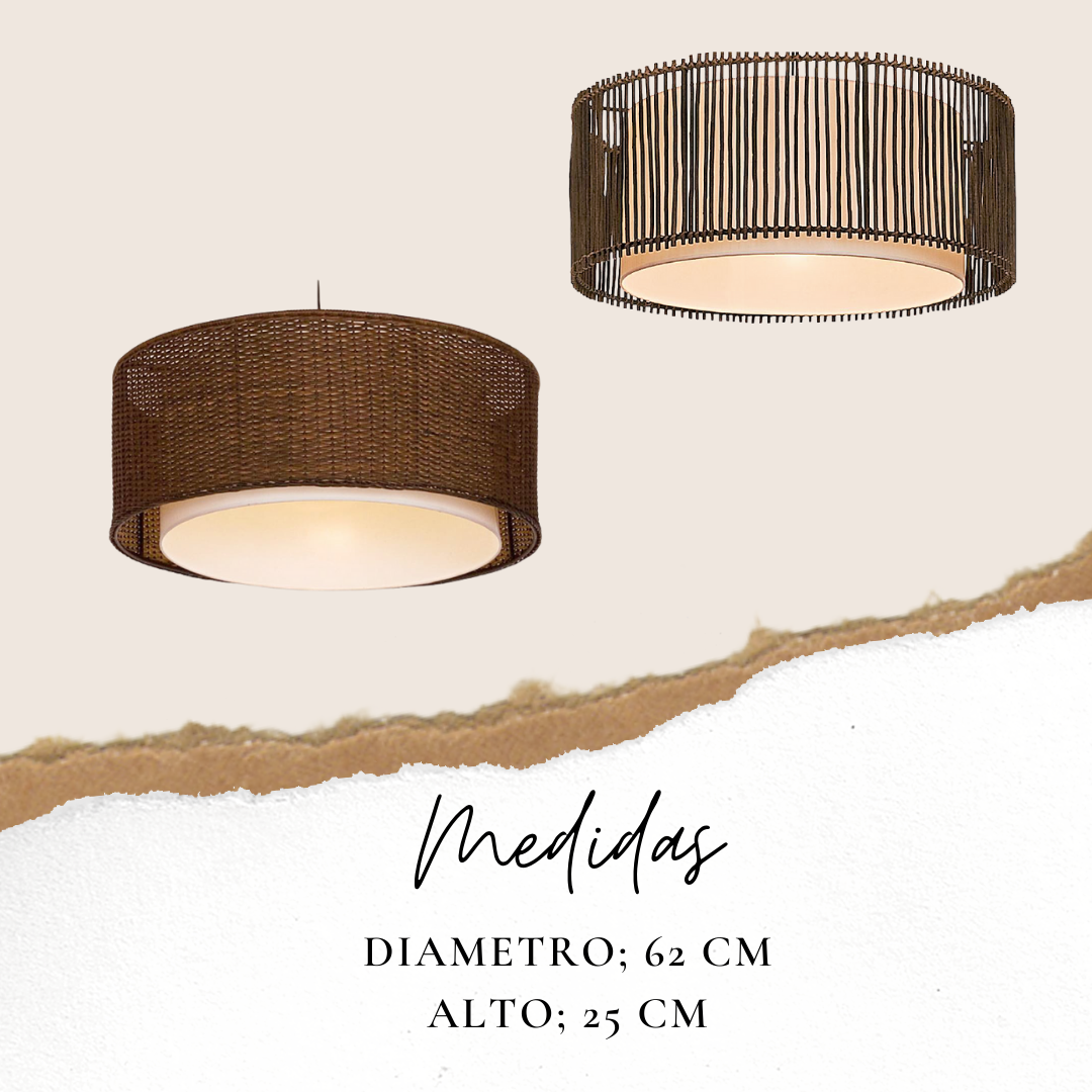 Lampara Cilindro  Mimbre