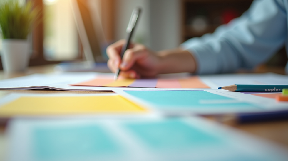 Close-up view of colorful educational materials spread on a table