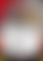 Manga cover for Manga de! Nyanko Daisensou volume 17 featuring a large close-up of the round white Battle Cats mascot wearing a fluffy sheep-like hairstyle while smiling with its tongue out, set against a bold red and gray graphic background with the colorful Japanese title logo at the top and a circular badge displaying the number 17