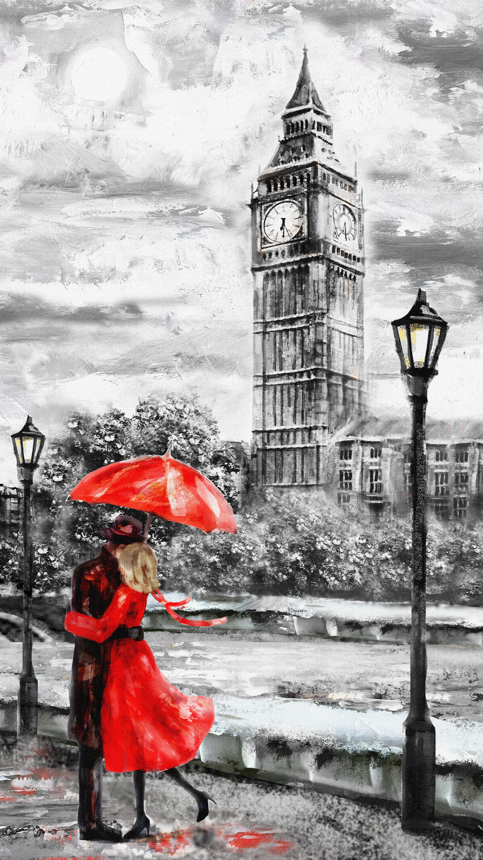 Miniatura: Impresion para puertas Gray and Red