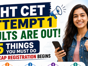 MHT CET 2026 Attempt 1 results announcement with a successful student, CAP registration checklist, percentile analysis, document verification, counselling guidance, and college planning steps.