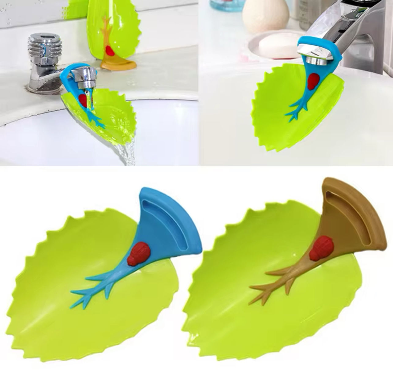 Extension pour robinet en forme de feuille