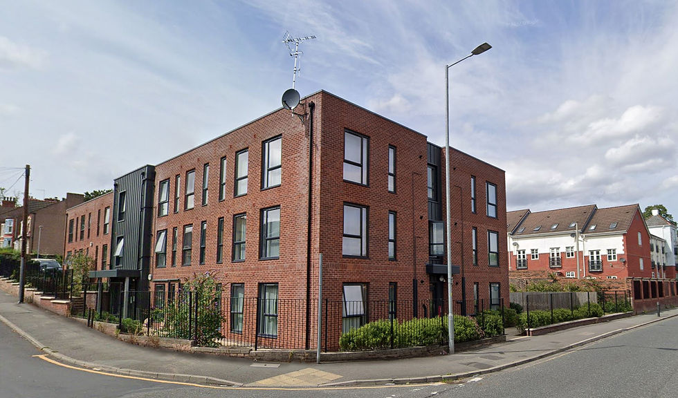apartment block in liverpool supported living flats road landscape calderpeel architects