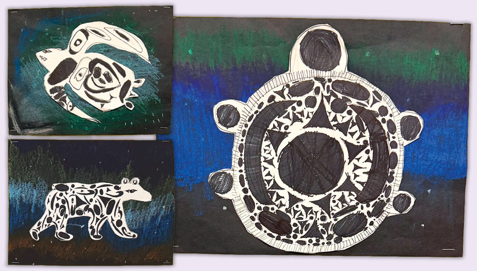 Photos of student art from Lynda’s class. Photos provided by author.